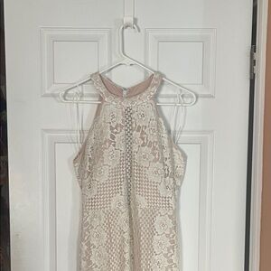 Elegant Lace Halter Dress